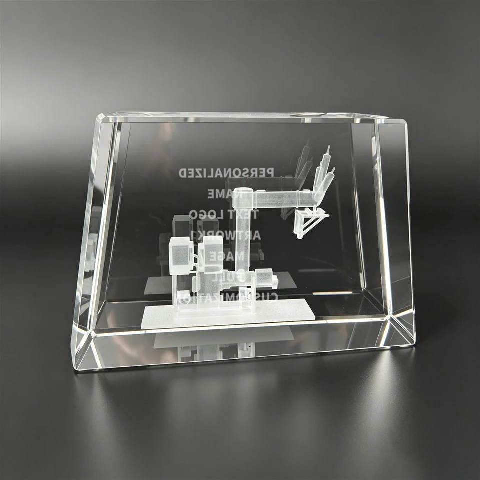 3D Engraved Wedge Crystal Trophy Award best
