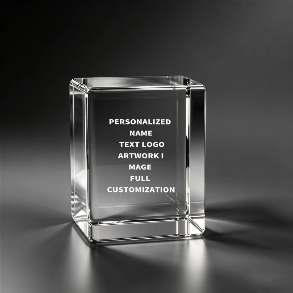 Color Bar Bottom Bevel Rectangle Crystal Trophy best