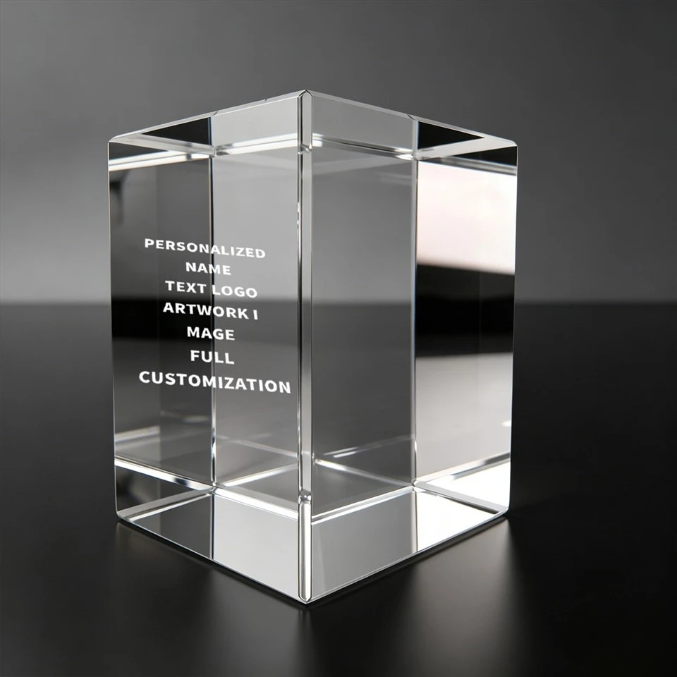 Color Bar Bottom Bevel Rectangle Crystal Trophy factory